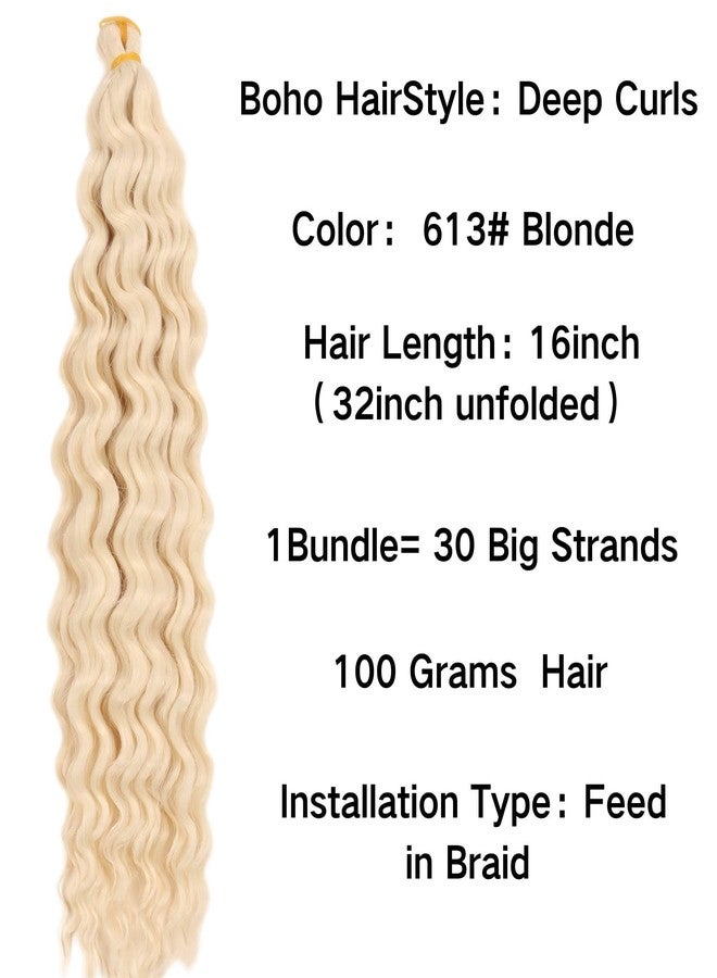 Leticia Ash Brown Blonde Braiding Hair for Short Boho Braids Pre stretched Crochet Curly Boho Braiding Hair - Image 3